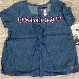 Blue Embroidered Top